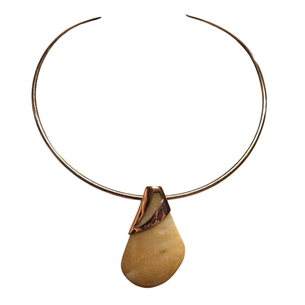 Jay King Rose Gold Choker Necklace with Aventurine Removable Pendant